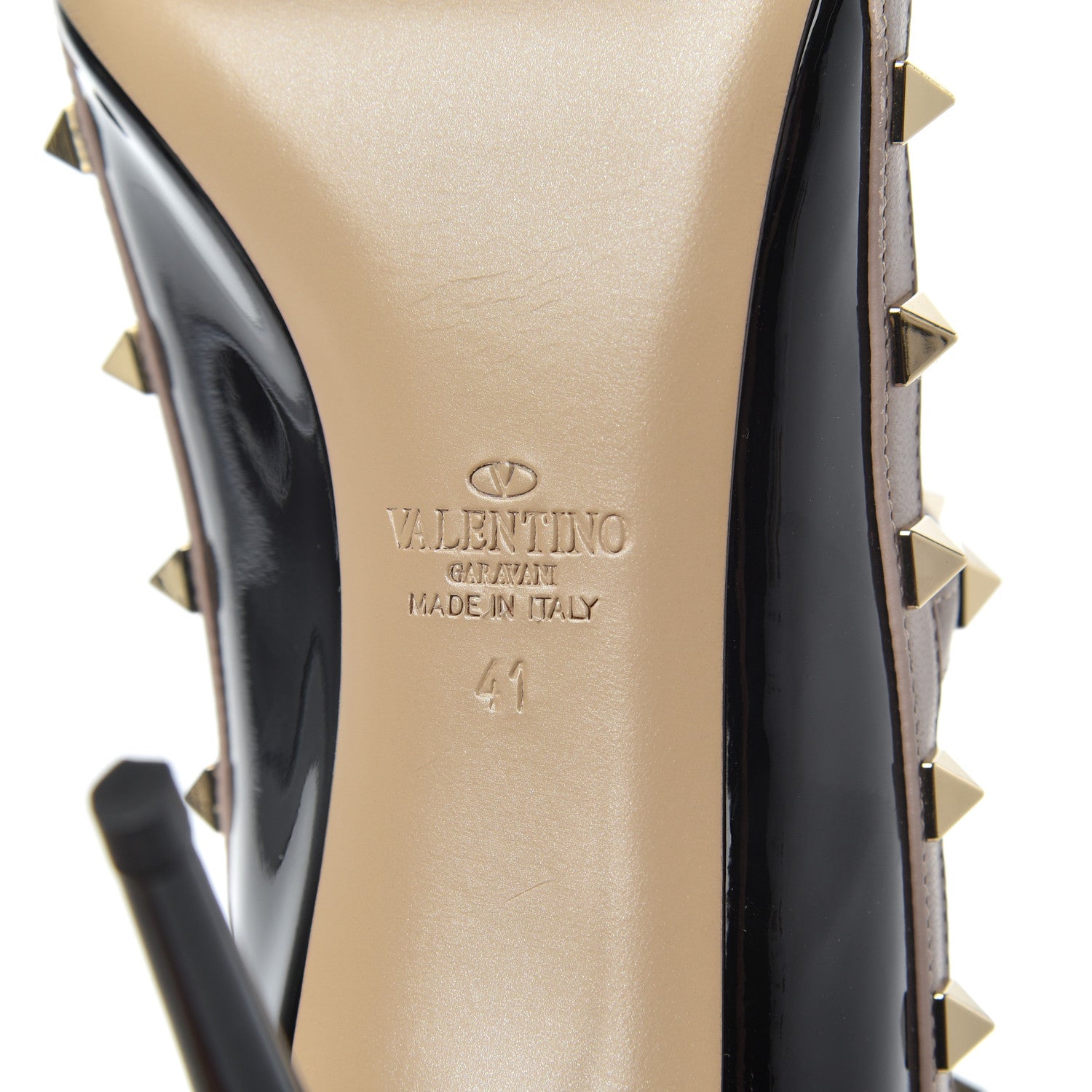 Valentino Garavani Patent Nappa Rockstud Ankle Strap Open Toe 100mm Sandals 41 Black Poudre 7 of 14