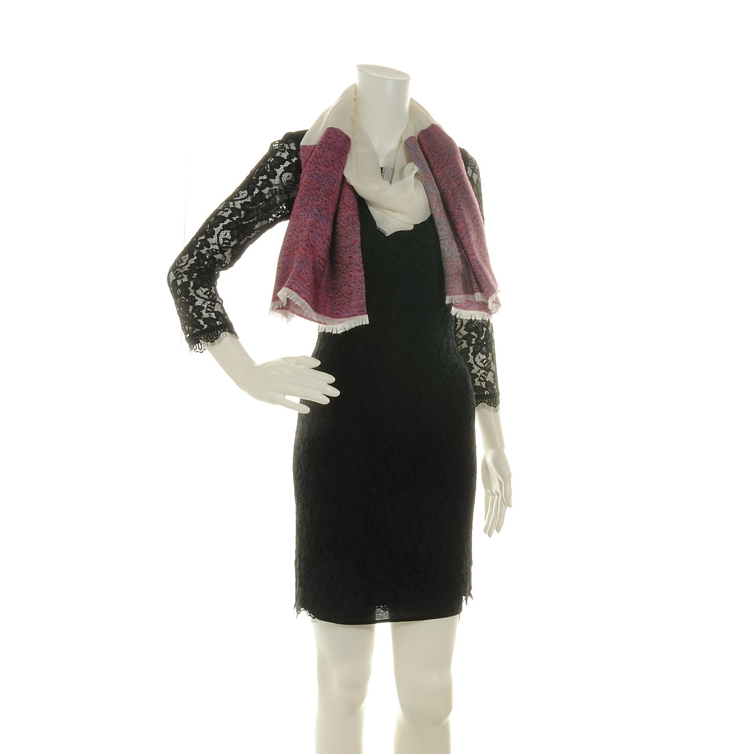 Chanel Cashmere Wool Silk CC Logo Scarf 2 of 6