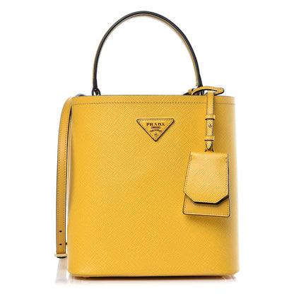 Prada Saffiano Cuir Calfskin Medium Panier Bucket Bag Soleil Black 1 of 8