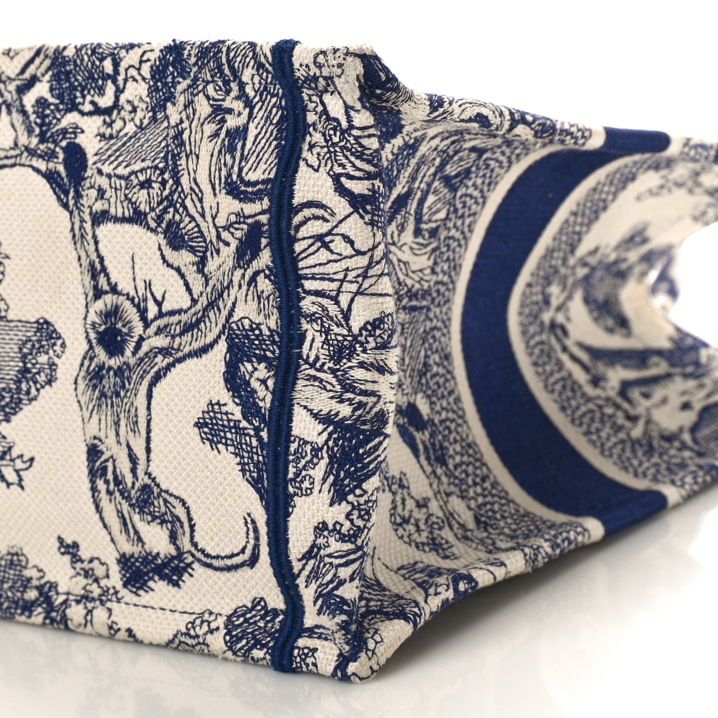 Canvas Embroidered Medium Dioriviera Toile De Jouy Book Tote Blue