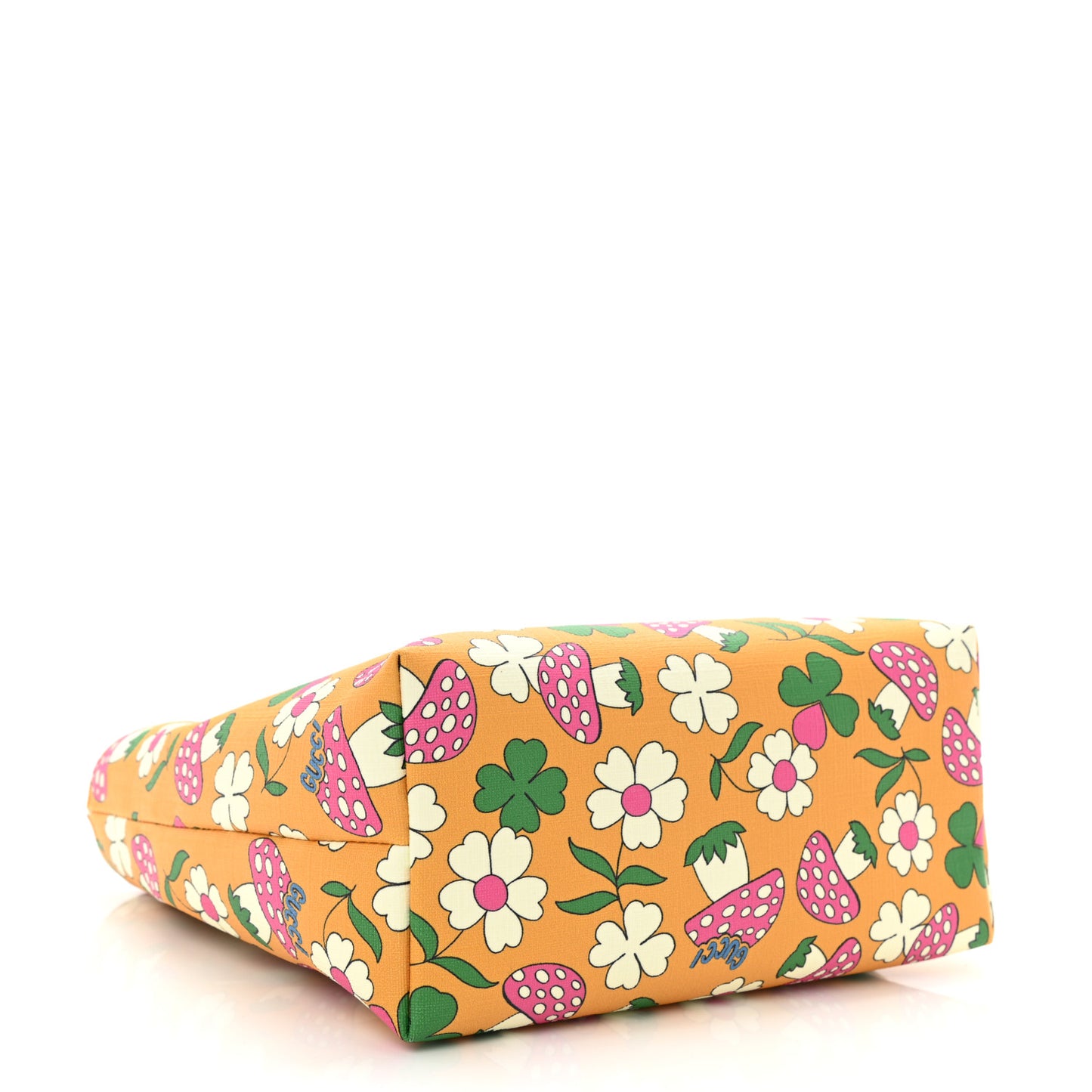 Canvas Childrens Flower Mushroom Print Tote Pink Yellow