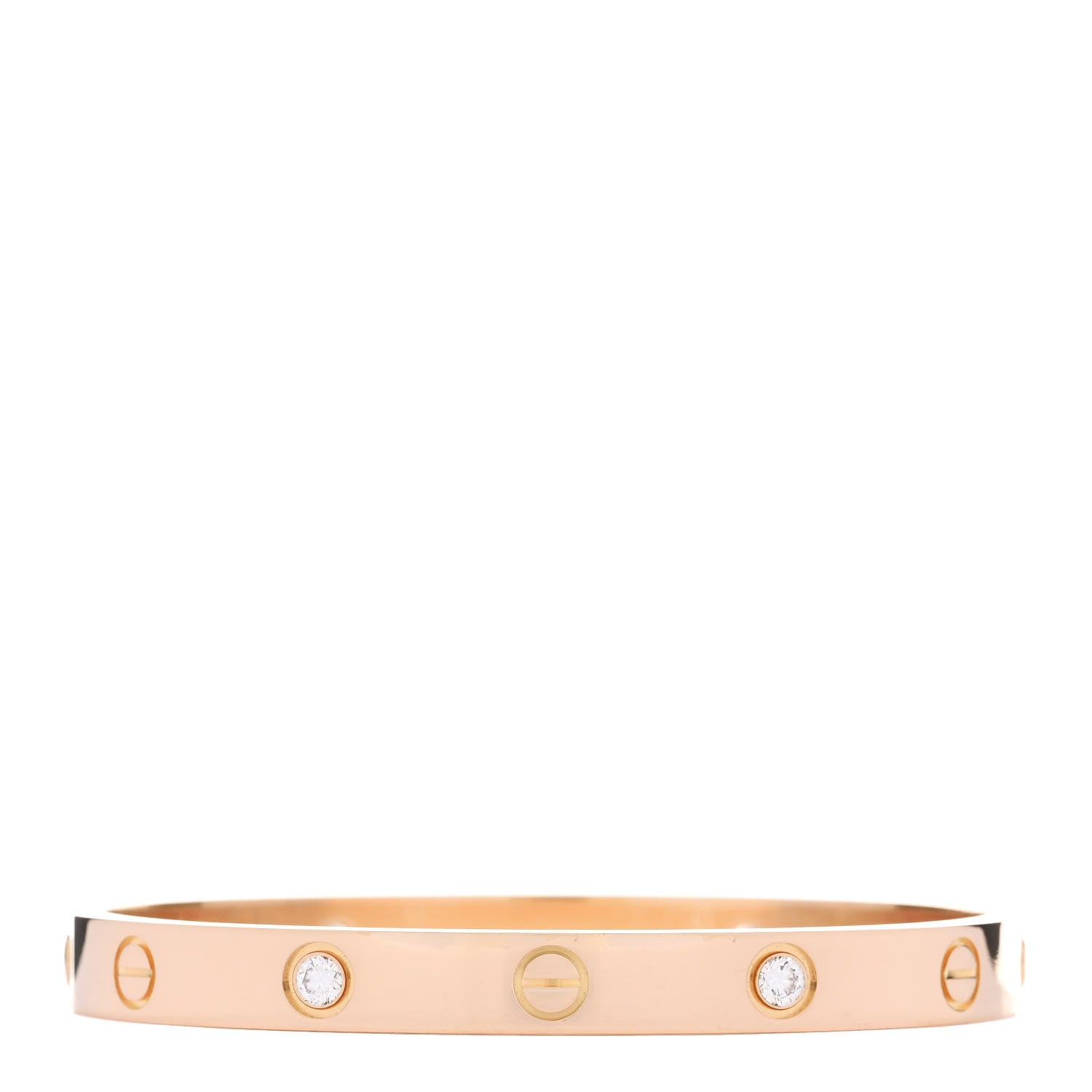 Cartier 18K Pink Gold 4 Diamond LOVE Bracelet 16 1 of 9