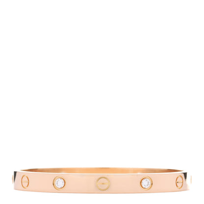 Cartier 18K Pink Gold 4 Diamond LOVE Bracelet 16 1 of 9