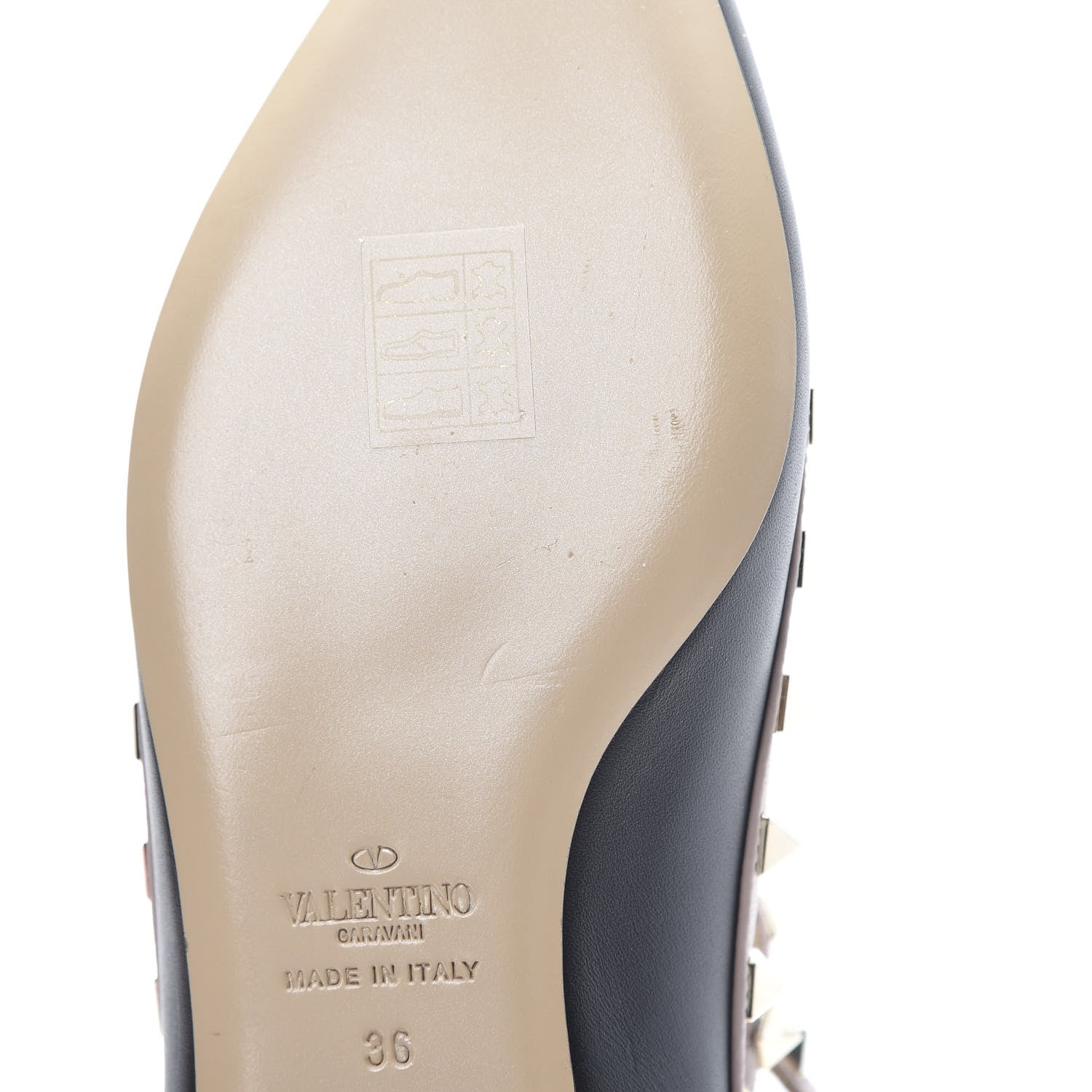 Valentino Garavani Nappa Rockstud Cage Ballerina Flats 36 Black Poudre 9 of 9