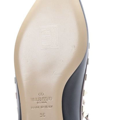 Valentino Garavani Nappa Rockstud Cage Ballerina Flats 36 Black Poudre 9 of 9