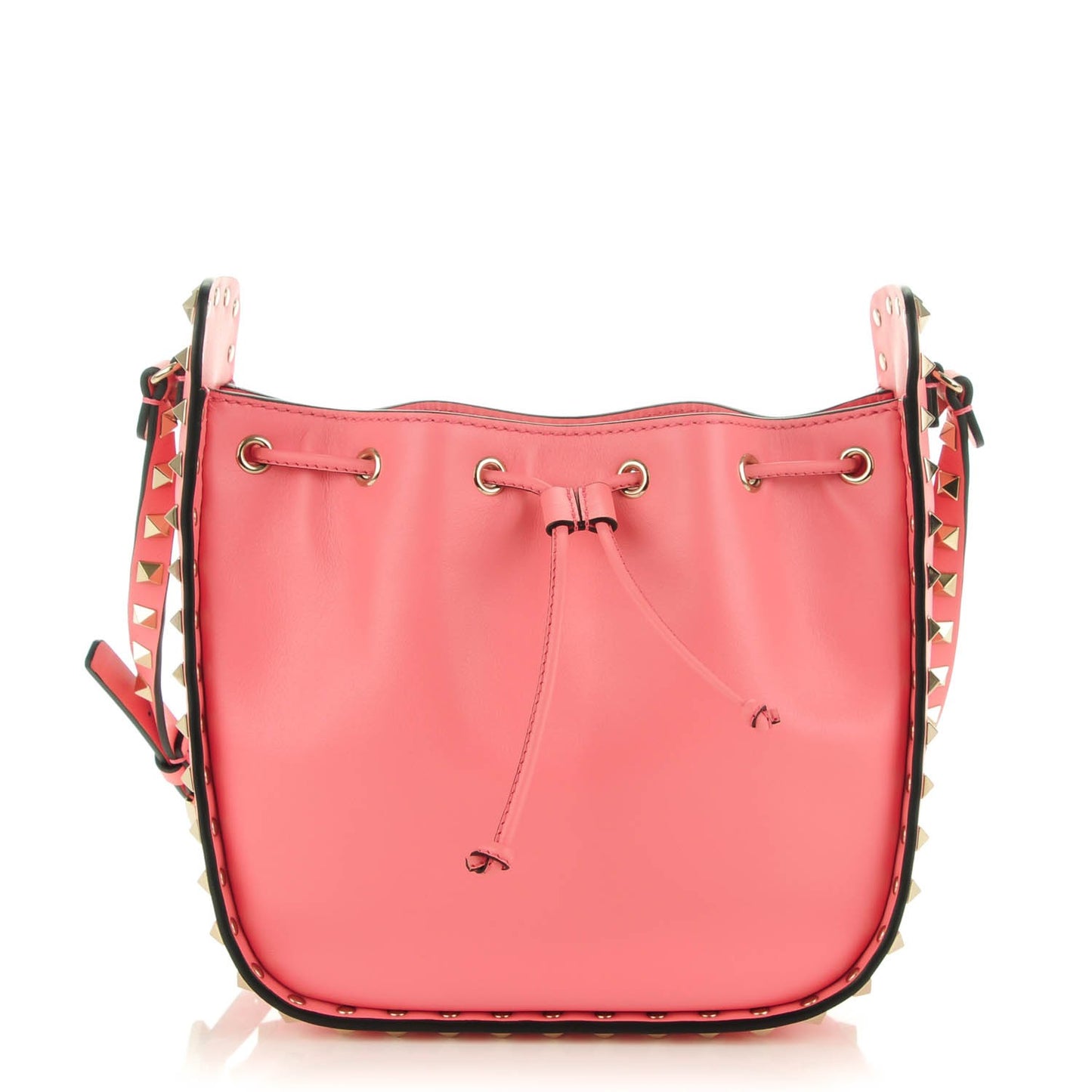 Vitello Rockstud Bucket Bag Paradise Rose