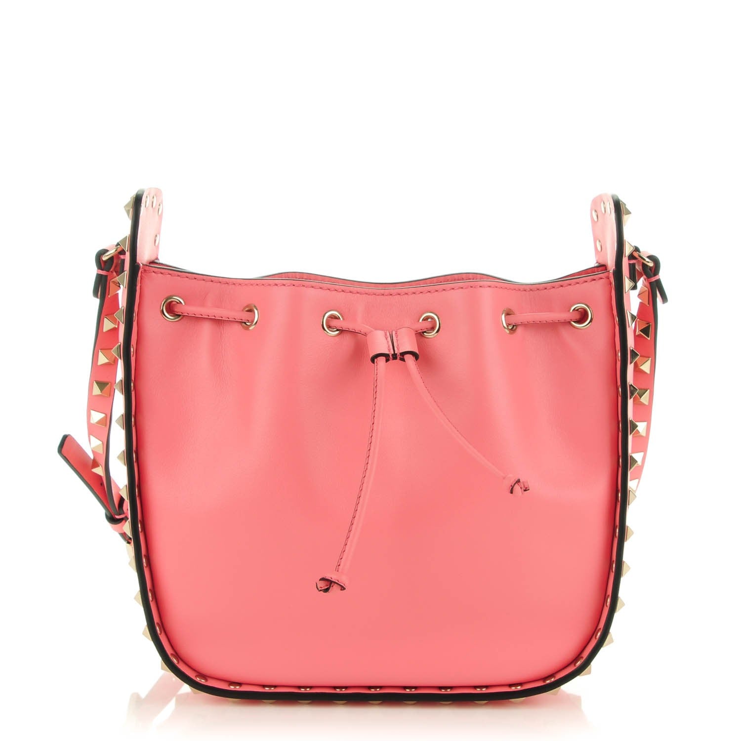 Valentino Garavani Vitello Rockstud Bucket Bag Paradise Rose 1 of 8