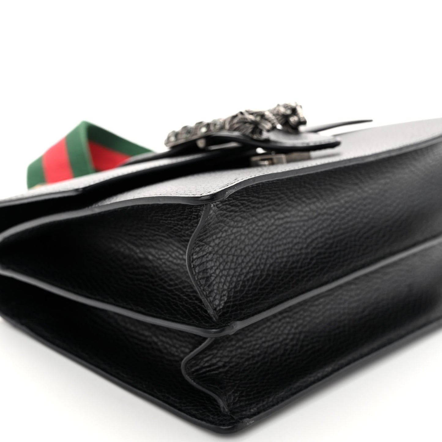Dollar Calfskin Crystal Web Medium Dionysus Bamboo Top Handle Bag Black Black Diamond