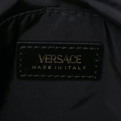 Versace Nylon Tribute Chain Crossbody Shoulder Bag Dark Pink Black 6 of 7