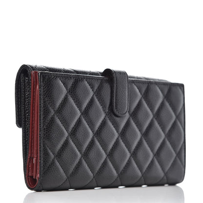 Chanel Caviar Quilted CC Long Double Wallet Black 3 of 9