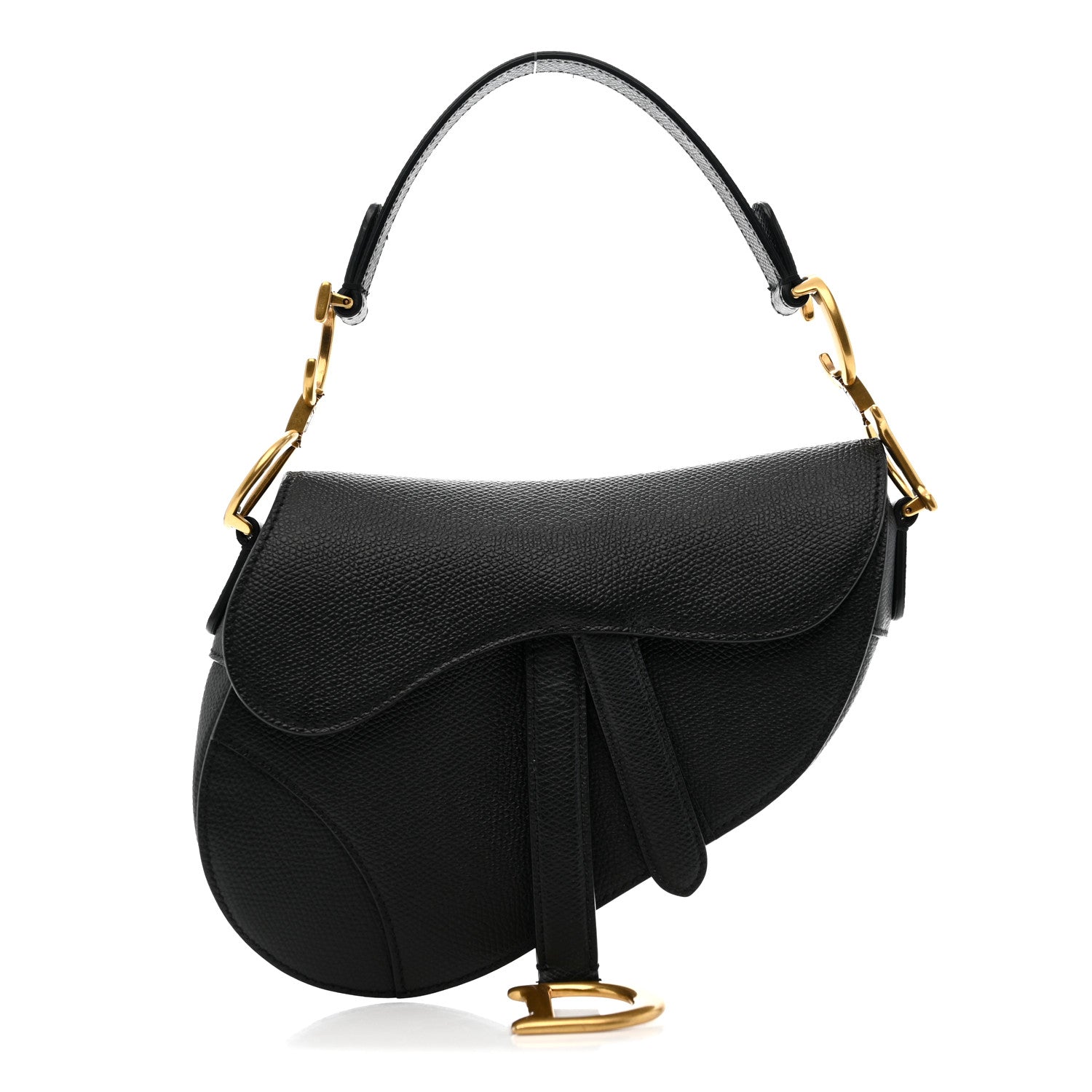 Christian Dior Grained Calfskin Mini Saddle Bag Black 1 of 9