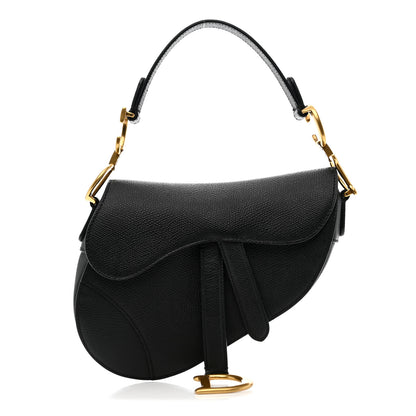 Christian Dior Grained Calfskin Mini Saddle Bag Black 1 of 9