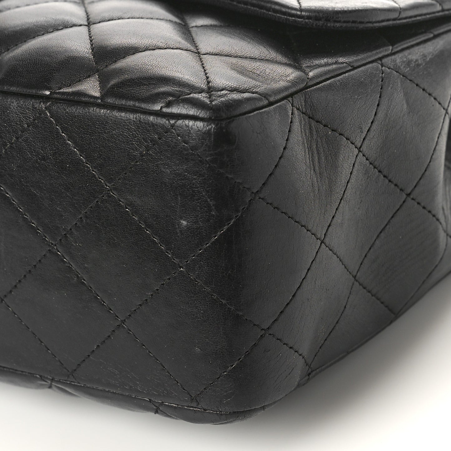 Lambskin Quilted Jumbo Single Flap Black