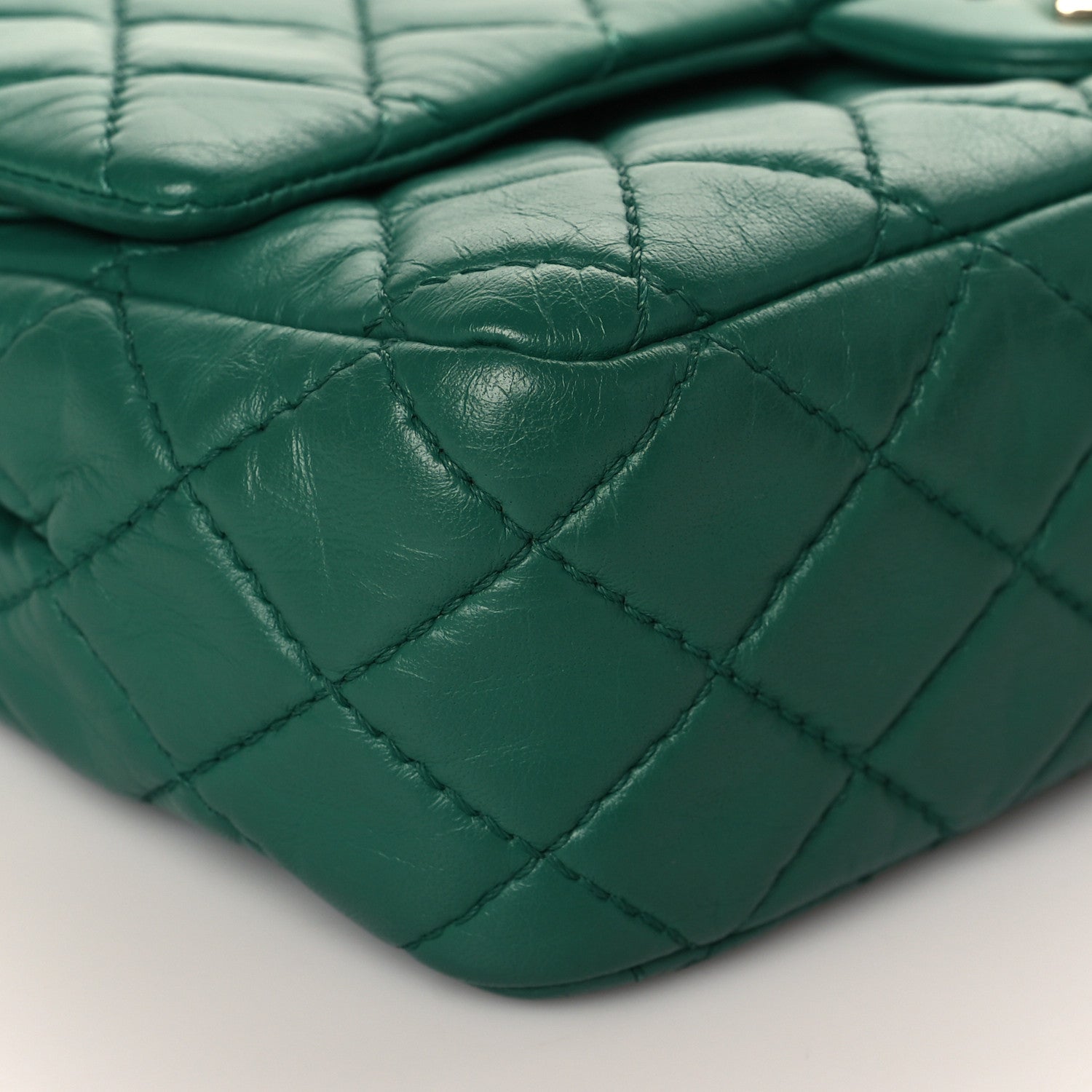 Chanel Lambskin Quilted Medium Double Flap Green 8 of 10
