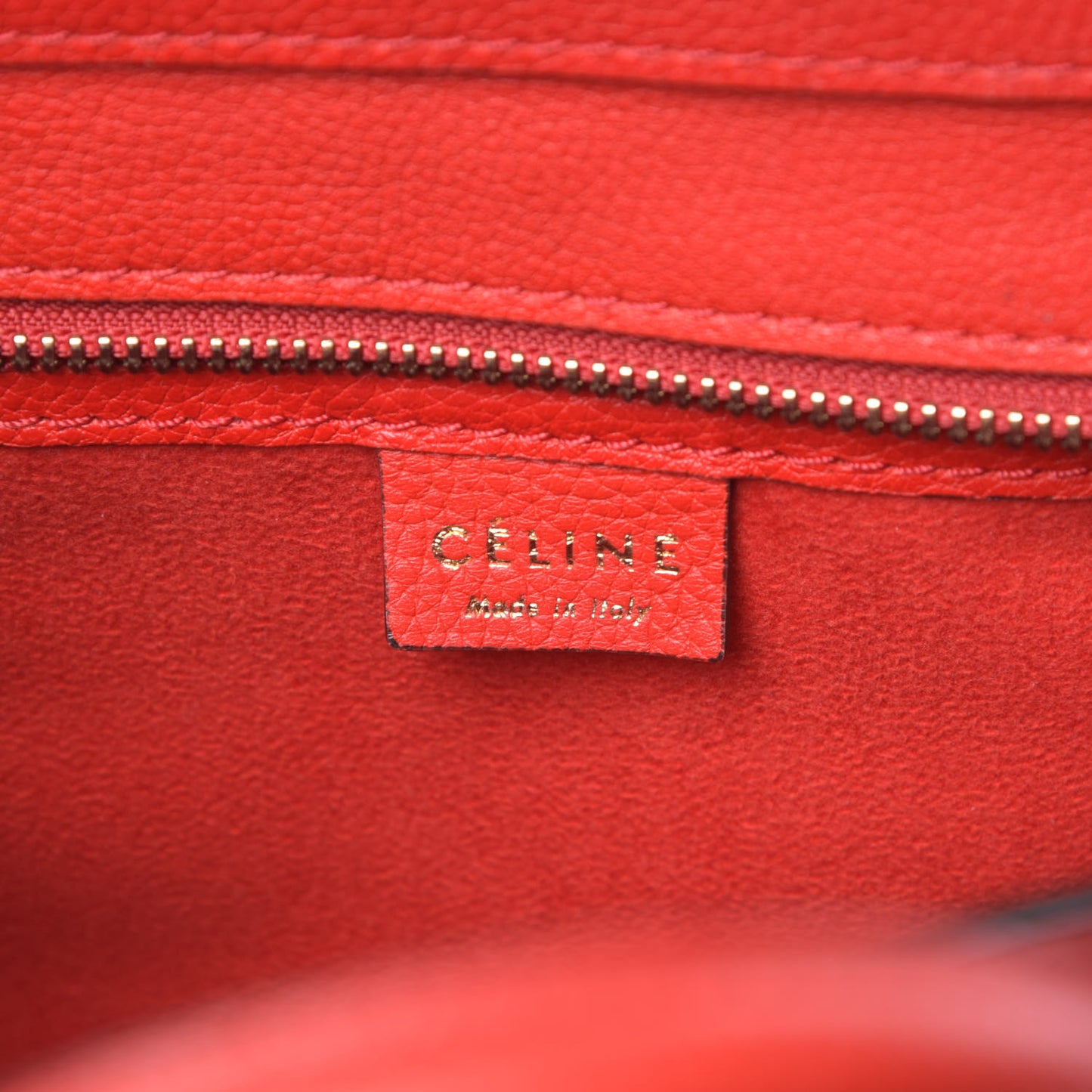 Drummed Calfskin Nano Luggage Coquelicot