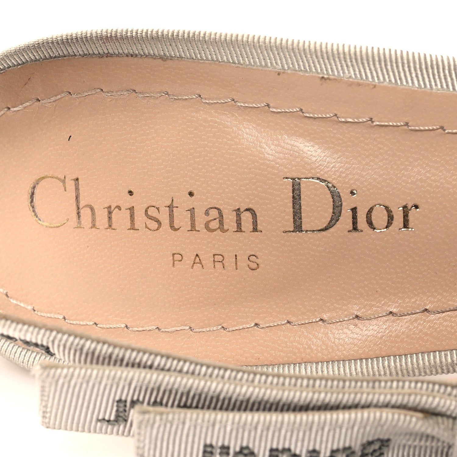 Christian Dior Laminated Calfskin Ribbon Crystal Woven J'Adior Slingback 100mm Pumps 40 Pale Gold 8 of 9