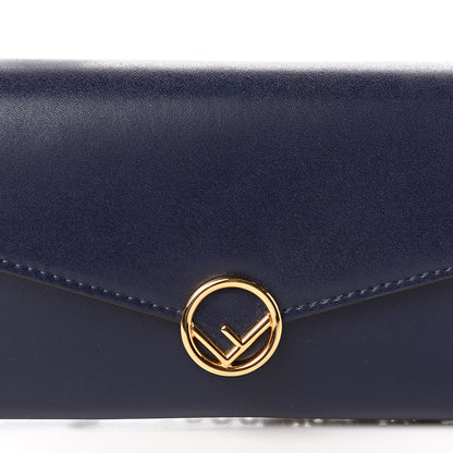 Fendi Vitello Liberty Lucido F is Fendi Continental Envelope Wallet On Chain Blueberry 9 of 9