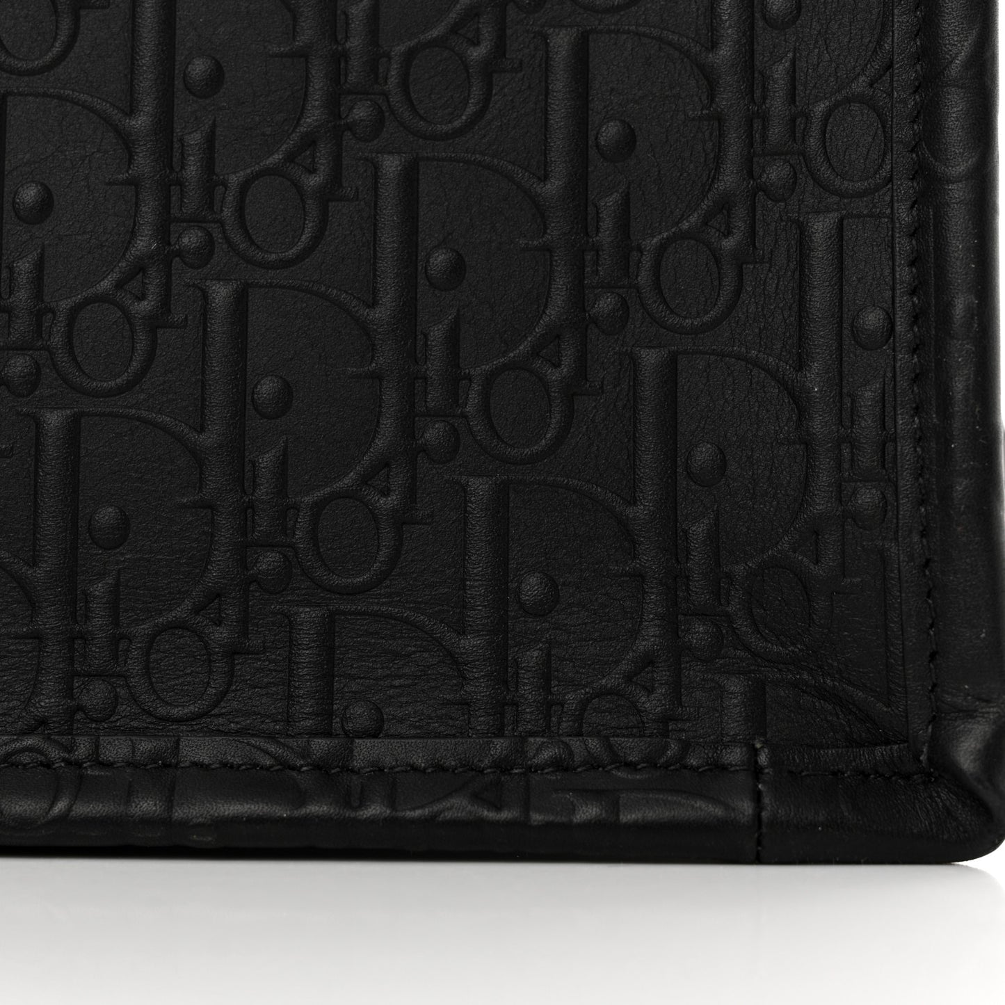 Oblique Calfskin Embossed Large Book Tote Black