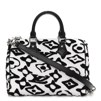 Louis Vuitton X UF Tufted Monogram Speedy Bandouliere 25 White Black 1 of 11
