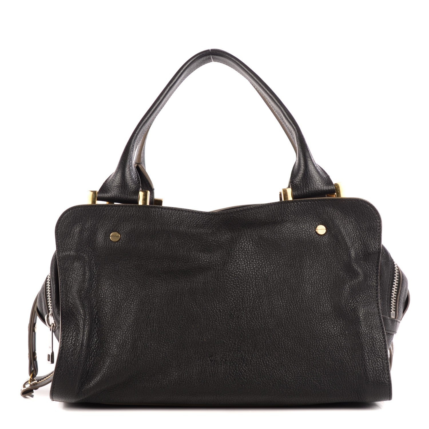 Chloe Grained Goatskin Large Dalston Satchel Black 1 of 7