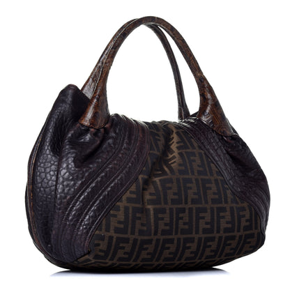 Fendi Zucca Nappa Nuvolata Vitello Tortuga Spy Tobacco Moro 3 of 9