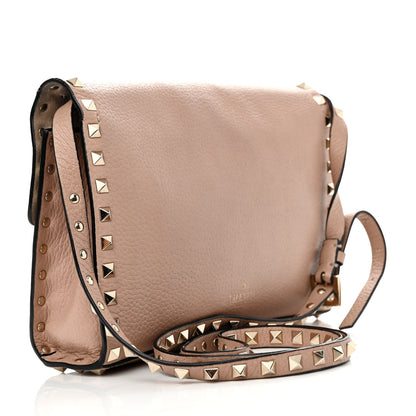 Valentino Garavani Pebbled Calfskin Medium Rockstud Flip Lock Crossbody Bag Poudre 3 of 11