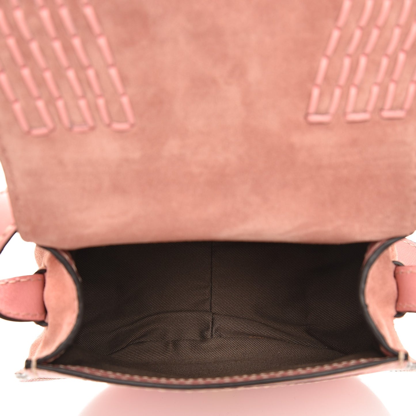 Suede Calfskin Braided Mini Marcie Round Crossbody Bag Washed Pink