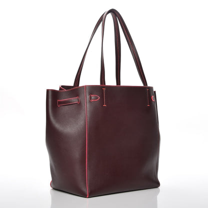 Celine Smooth Calfskin Small Tassel Cabas Phantom Burgundy Pink 3 of 7