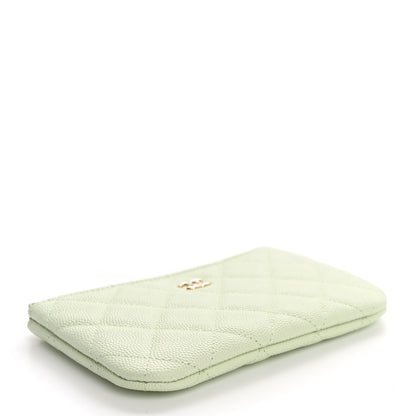 Chanel Caviar Quilted Small Cosmetic Case Light Green 4 of 9