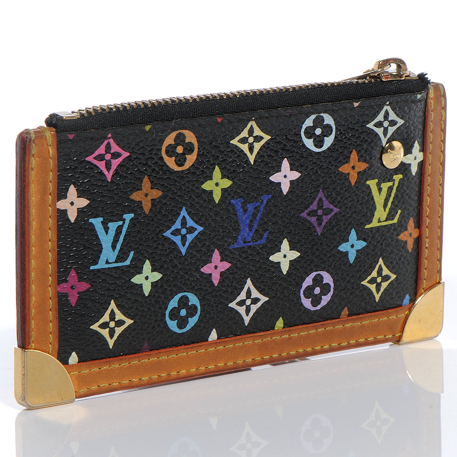 Louis Vuitton Monogram Multicolor Key Pouch Black 3 of 7