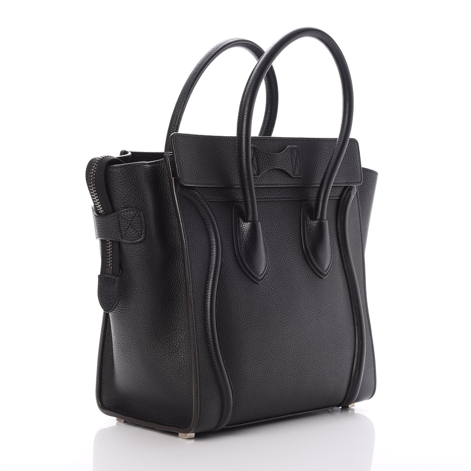 Celine Drummed Calfskin Micro Luggage Black 3 of 8