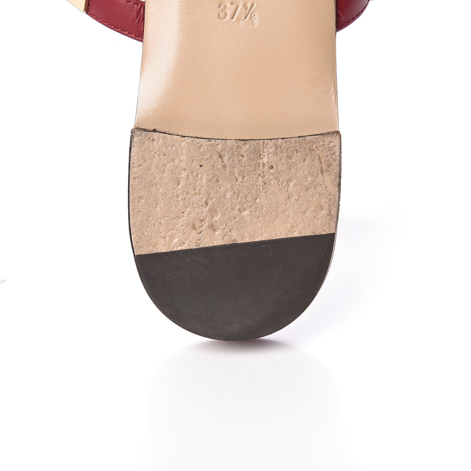 Valentino Garavani Calfskin Rockstud Caged Flat Slide Sandals 37.5 Rubino 10 of 13