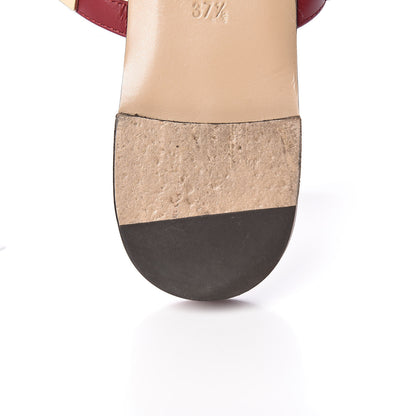 Valentino Garavani Calfskin Rockstud Caged Flat Slide Sandals 37.5 Rubino 10 of 13