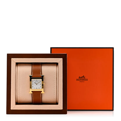 Hermes Stainless Steel Epsom 26mm Heure H Hour Quartz Watch Gold 5 of 5