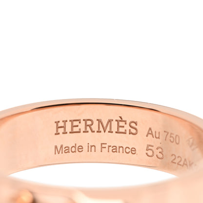Hermes 18K Rose Gold PM Collier De Chien Ring 53 6.5 4 of 5