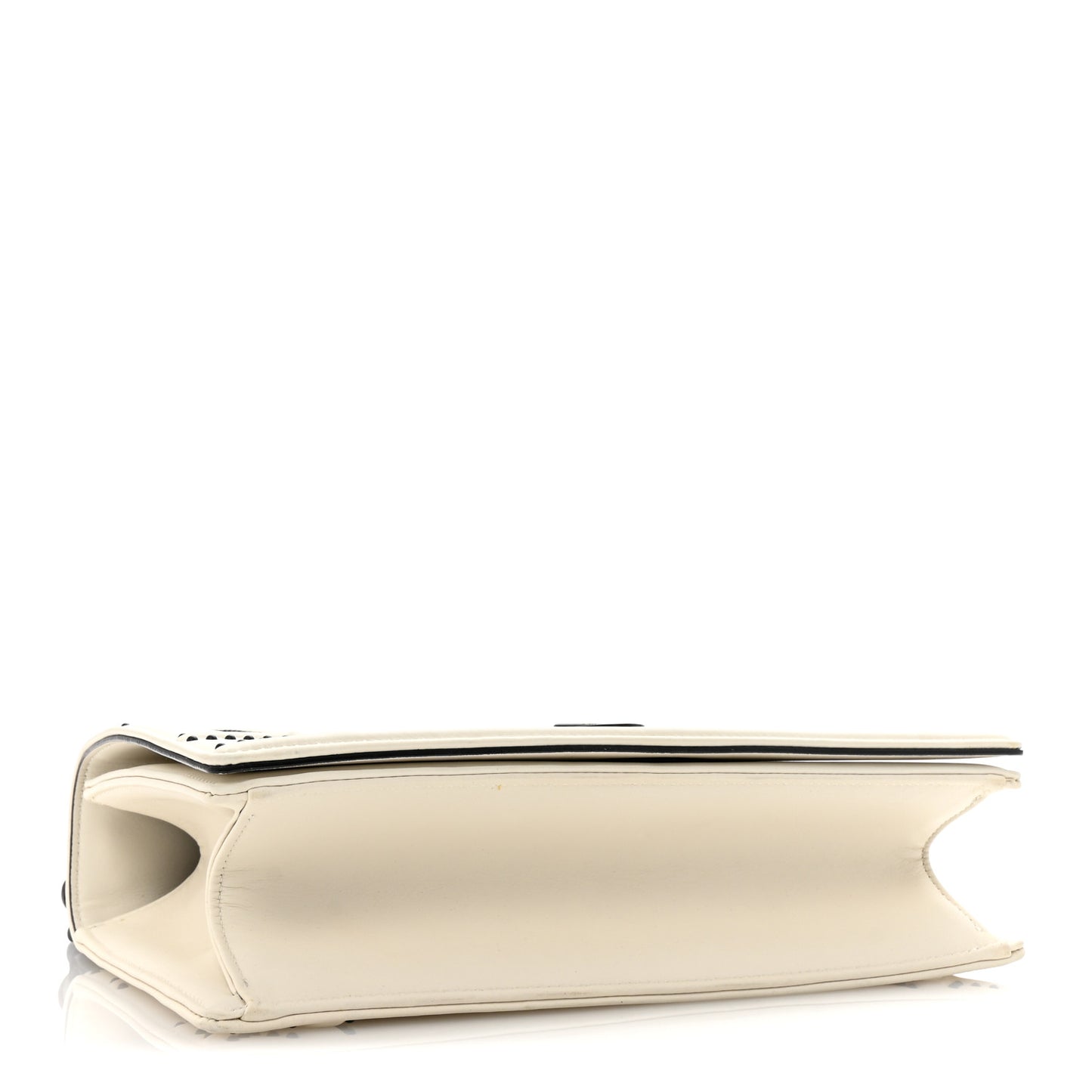 Ultra Matte Calfskin Studded Medium Diorama Flap Bag White Black