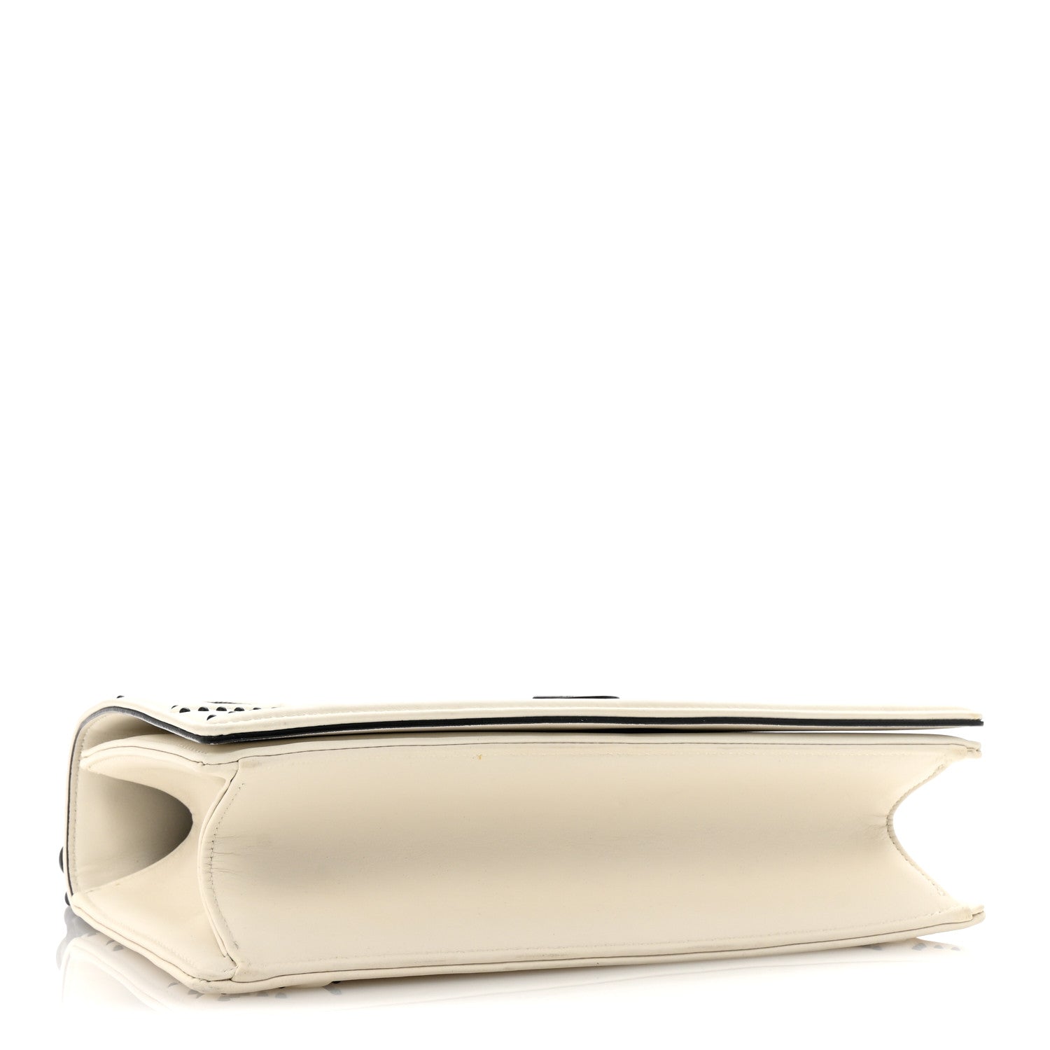 Christian Dior Ultra Matte Calfskin Studded Medium Diorama Flap Bag White Black 4 of 9