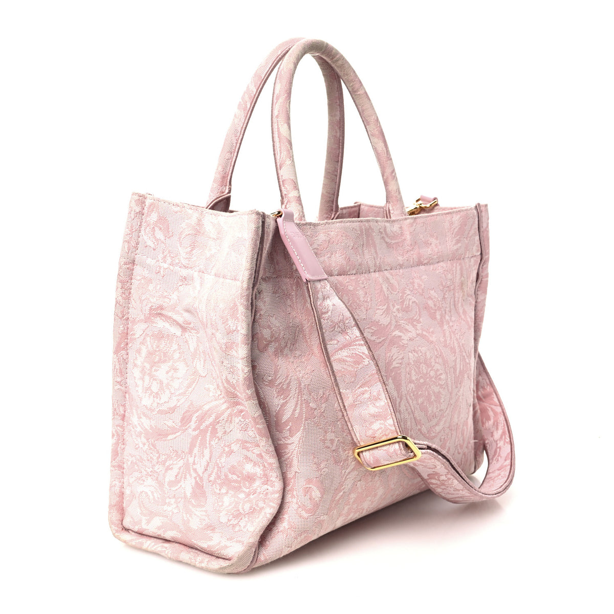 Versace Jacquard Barocco Print Medium Athena Tote Pink 3 of 10