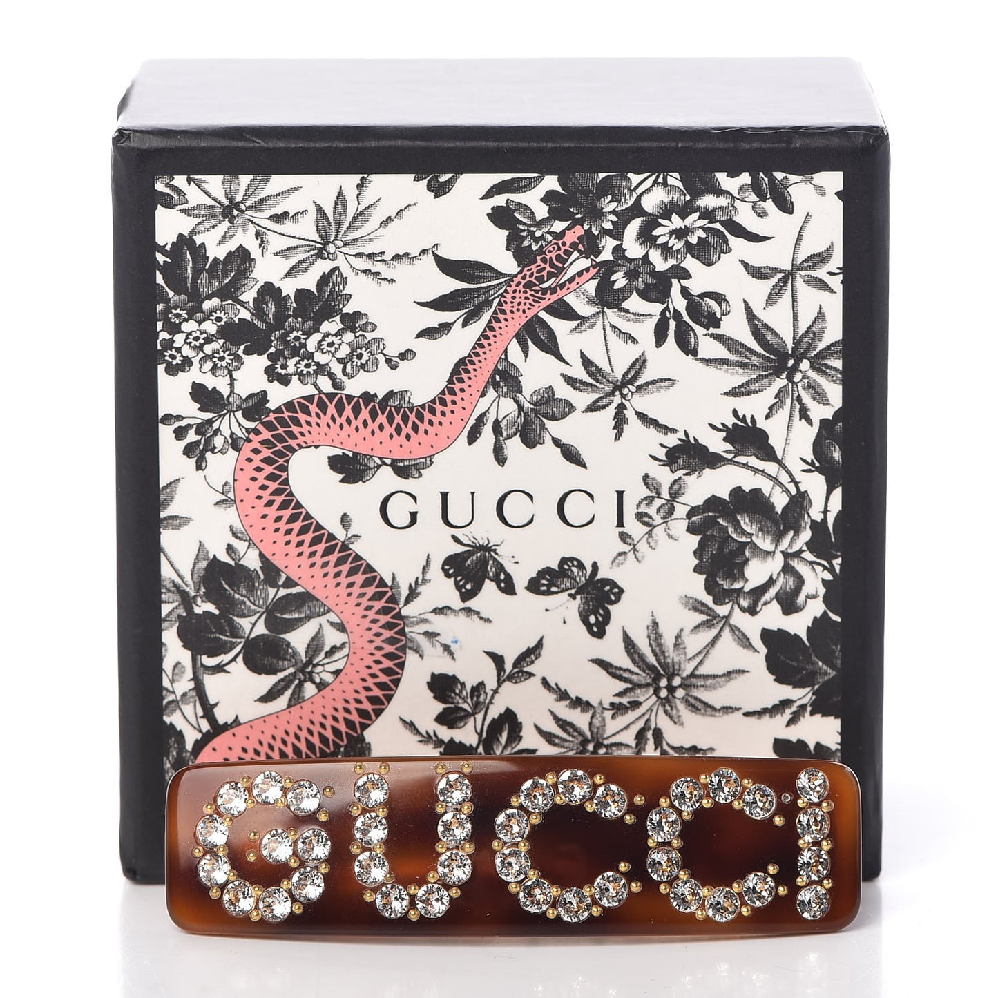 Resin Crystal Single Hair Barrette Tortoiseshell