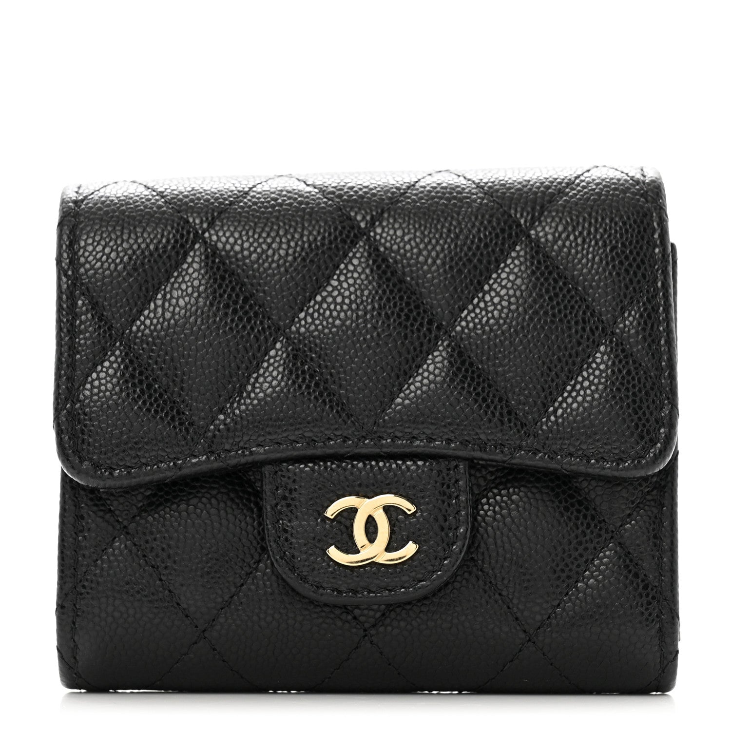 Chanel Caviar Quilted Flap Card Holder Wallet Black 1 of 7