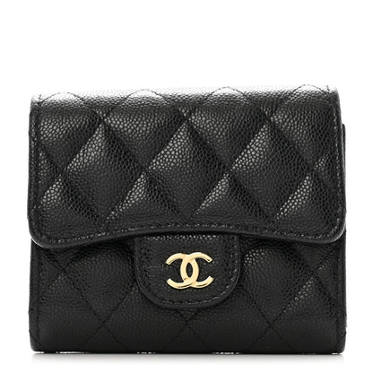 Chanel Caviar Quilted Flap Card Holder Wallet Black 1 of 7