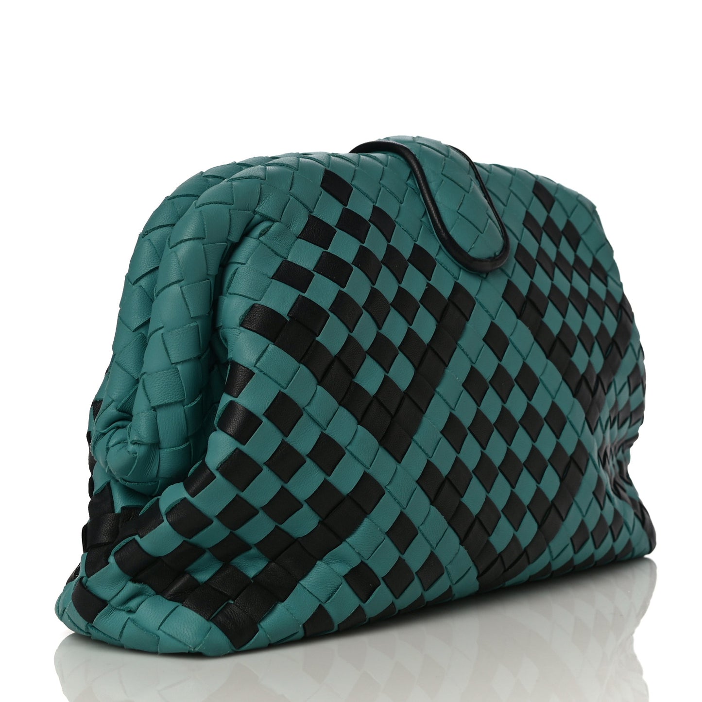 Nappa Intrecciato The Lauren 1980 Clutch Aqua Black
