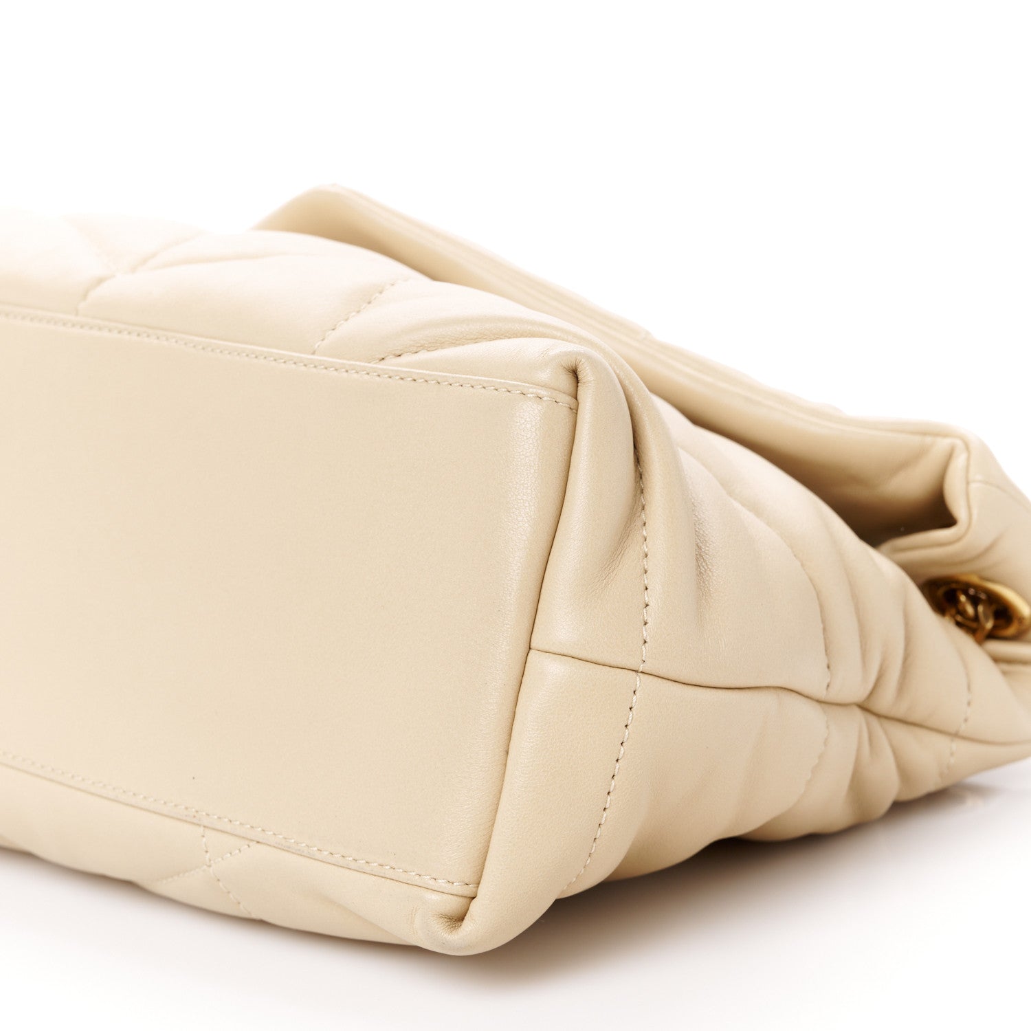 Saint Laurent Lambskin Quilted Small Loulou Puffer Monogram Chain Satchel Dark Beige 11 of 11