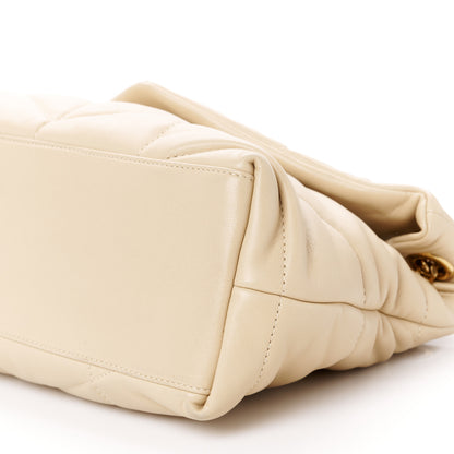 Saint Laurent Lambskin Quilted Small Loulou Puffer Monogram Chain Satchel Dark Beige 11 of 11