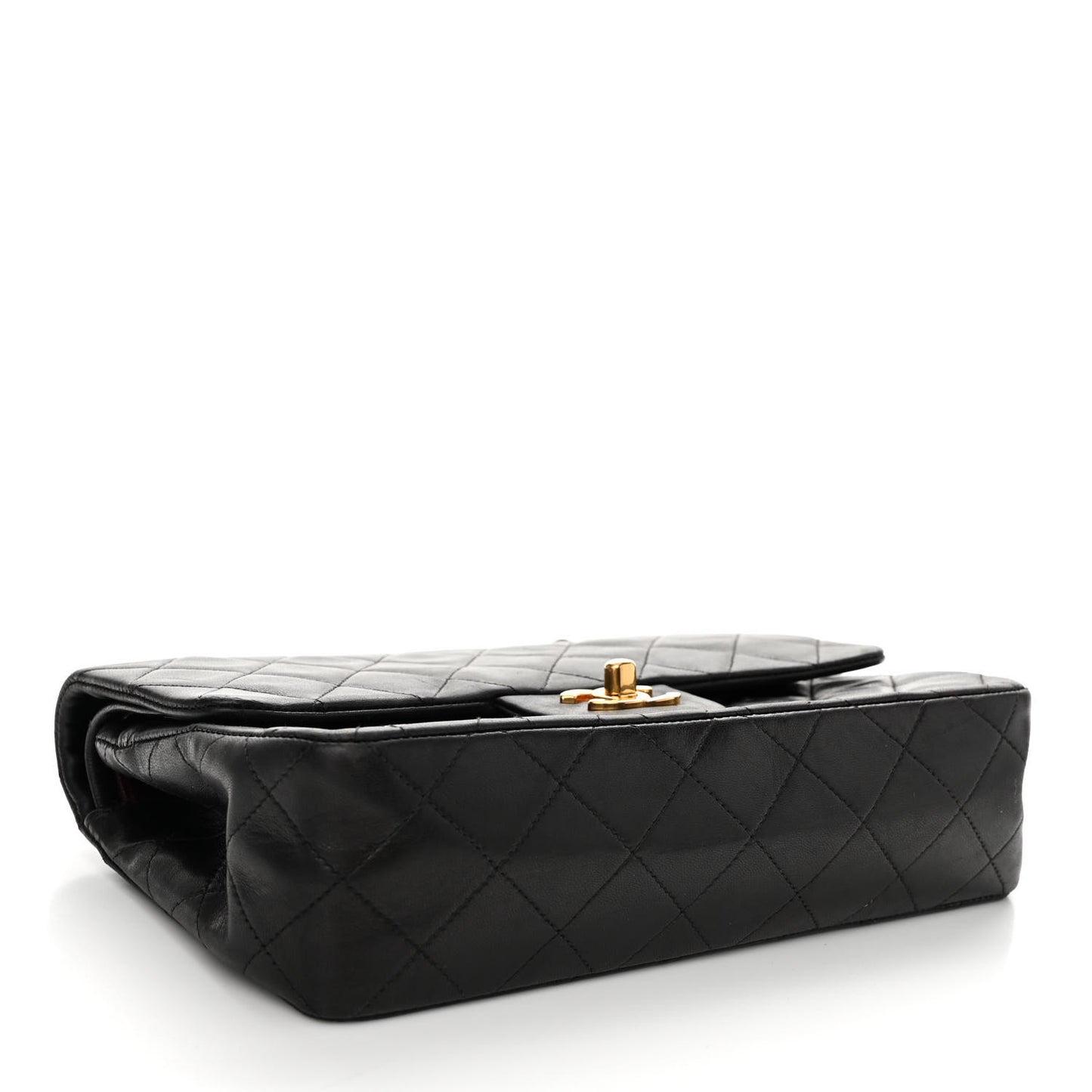 Lambskin Quilted Small Double Flap Black