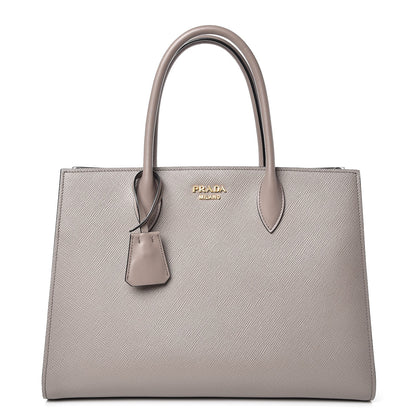 Prada Saffiano Cuir Inverted Pleat Tote Argilla 1 of 7