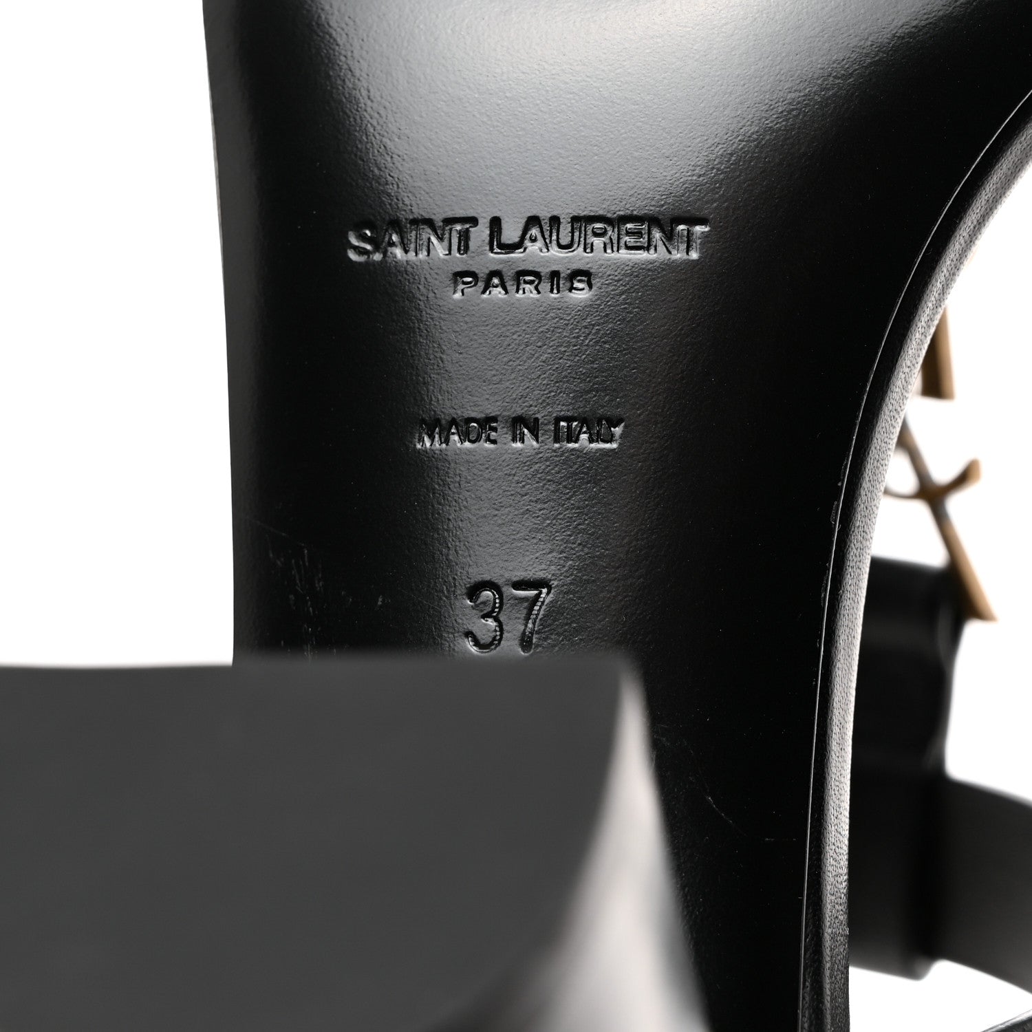 Saint Laurent Calfskin Cassandra Sandals 37 Black 8 of 8