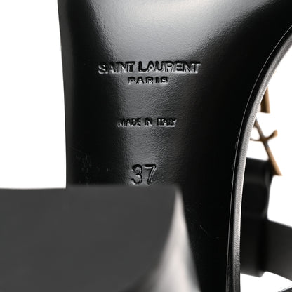 Saint Laurent Calfskin Cassandra Sandals 37 Black 8 of 8