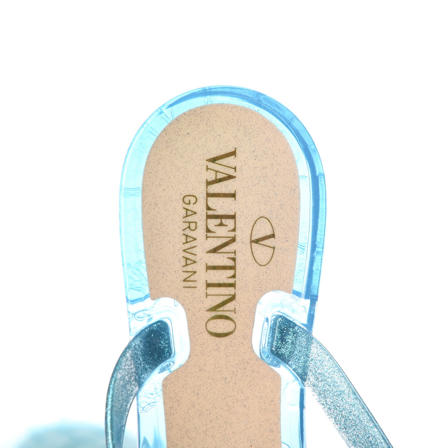 Valentino Garavani PVC Jelly Glitter Rockstud Bow Thong Sandals 36 Cerulean 7 of 8