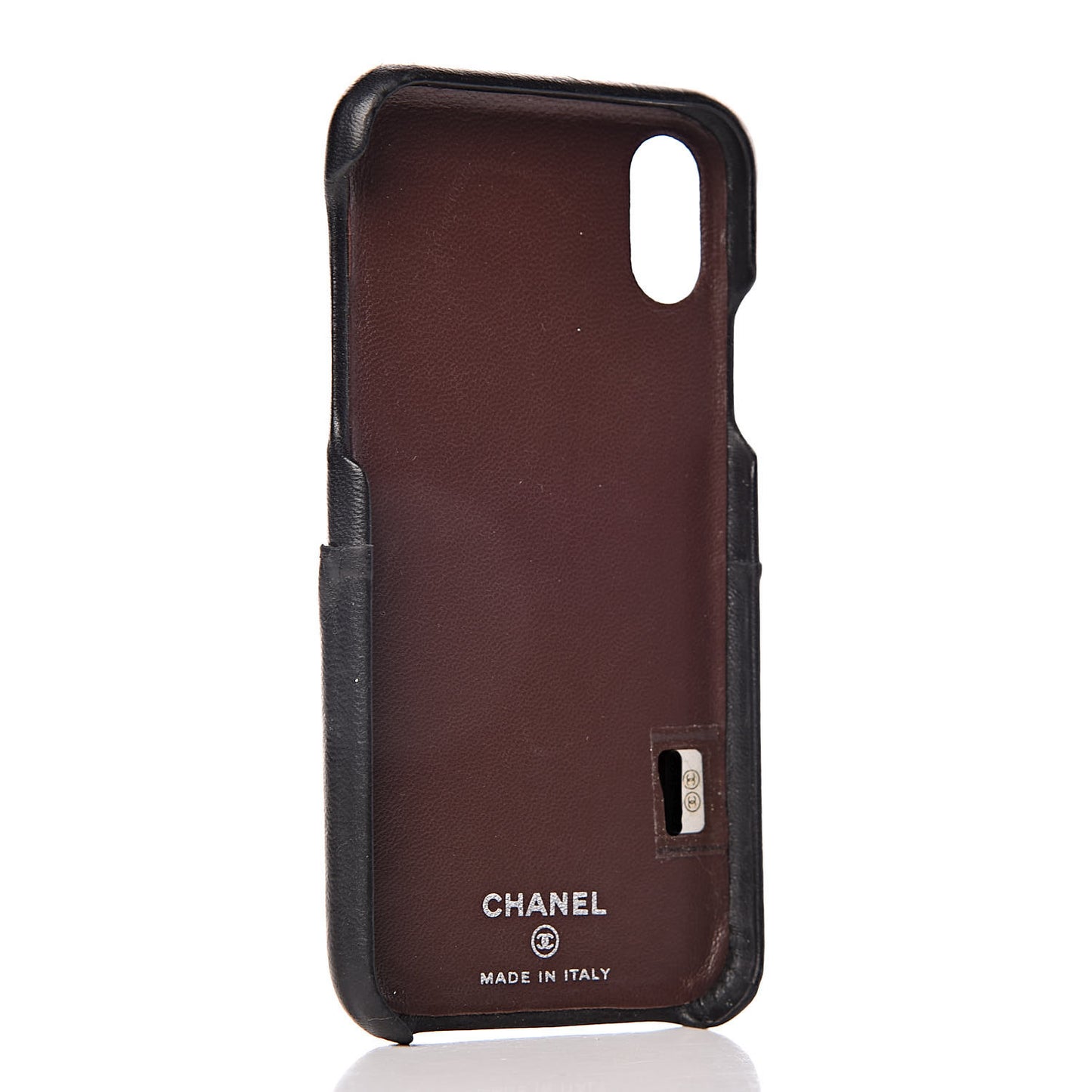 Lambskin Quilted iPhone X Case Black